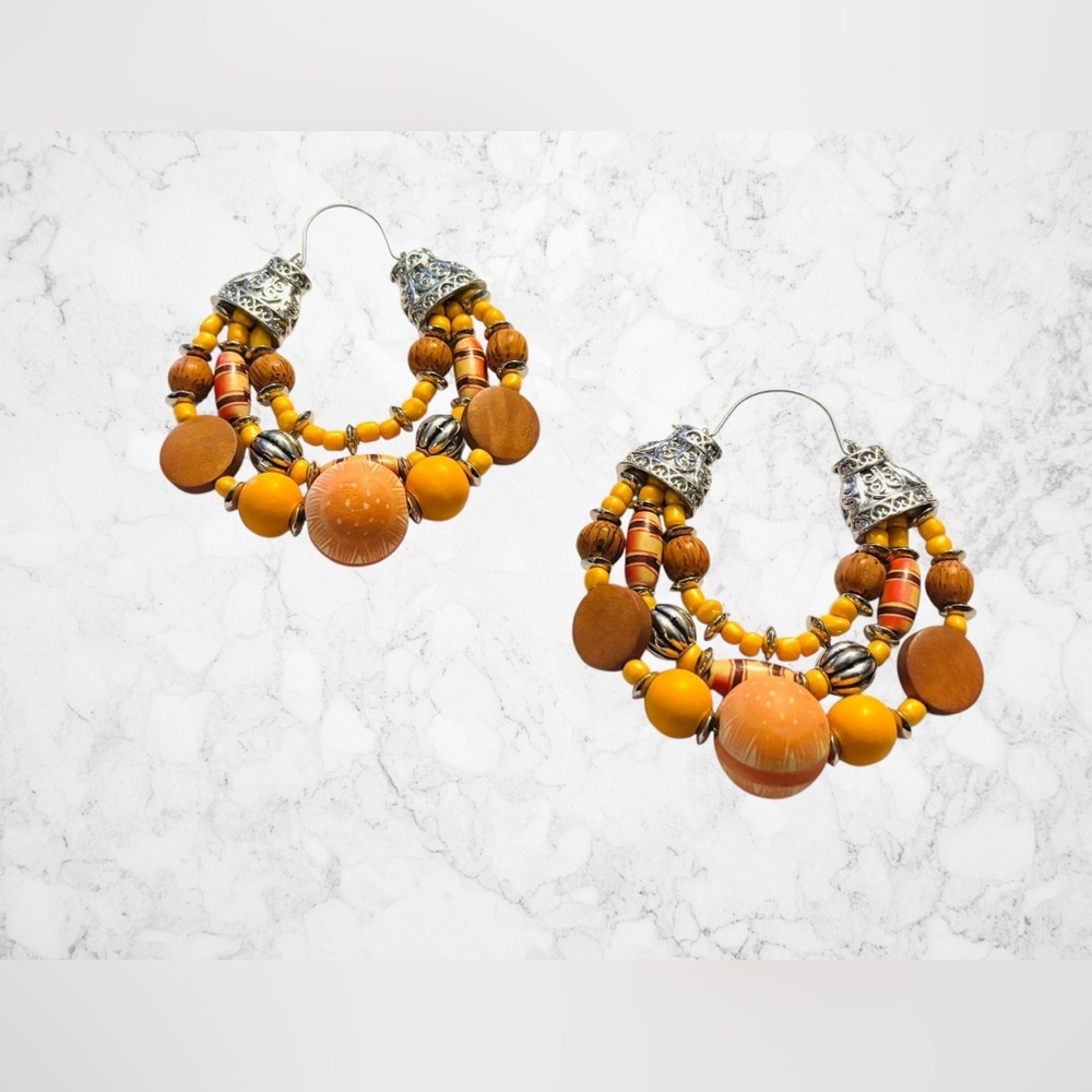 Sassy Jones Boho Beaded Hoop Earrings